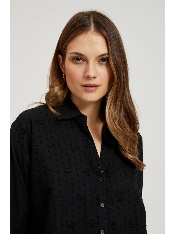 Moodo Črna oversize srajca na gumbe Moodo