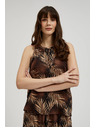 Moodo Črna srajca s tropskim vzorcem in povezanim izrezom Moodo