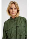 Moodo Khaki srajca z žepi in zavihani rokavi Moodo