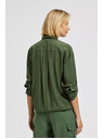 Moodo Khaki srajca z žepi in zavihani rokavi Moodo