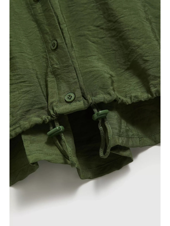 Moodo Khaki srajca z žepi in zavihani rokavi Moodo