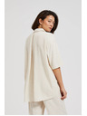 Moodo Lanena srajca z žepkom bež barve Moodo