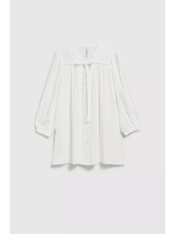 Moodo Bela srajca Moodo z gumbi in vezanim izrezom