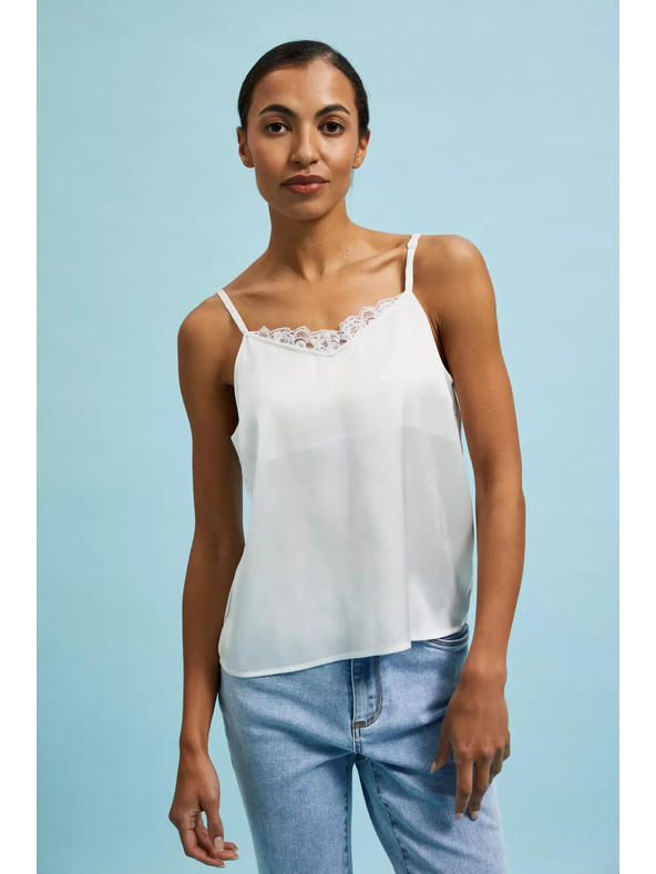 Moodo Bela majica brez rokavov Moodo