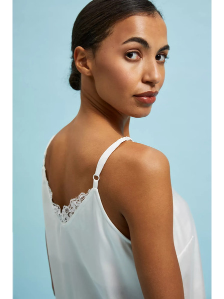 Moodo Bela majica brez rokavov Moodo