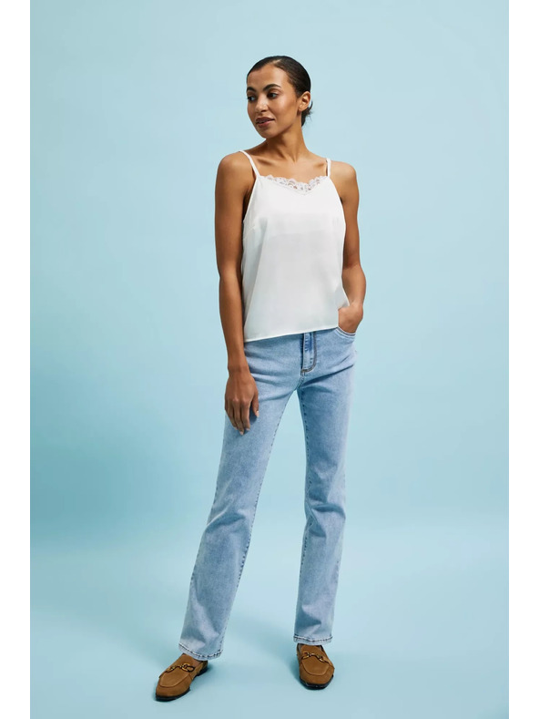 Moodo Bela majica brez rokavov Moodo