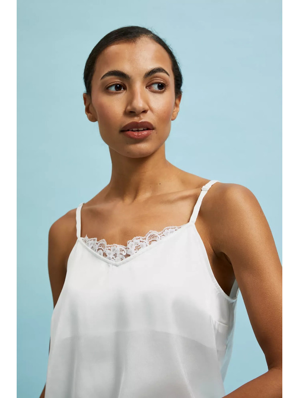 Moodo Bela majica brez rokavov Moodo