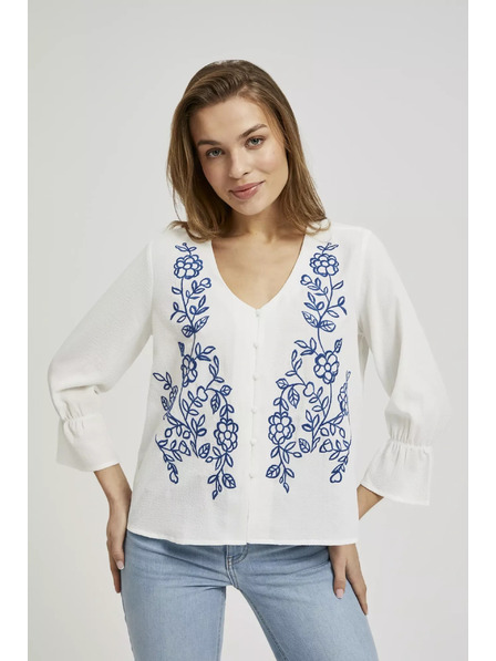 Moodo Bela srajca Moodo z gumbi