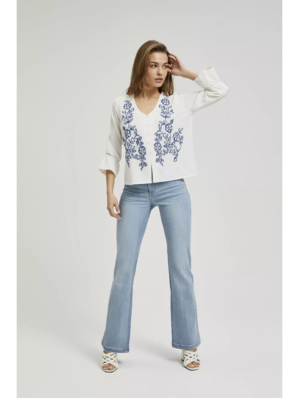 Moodo Bela srajca Moodo z gumbi