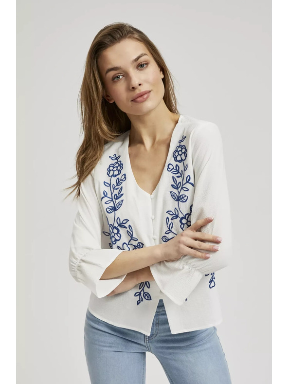 Moodo Bela srajca Moodo z gumbi