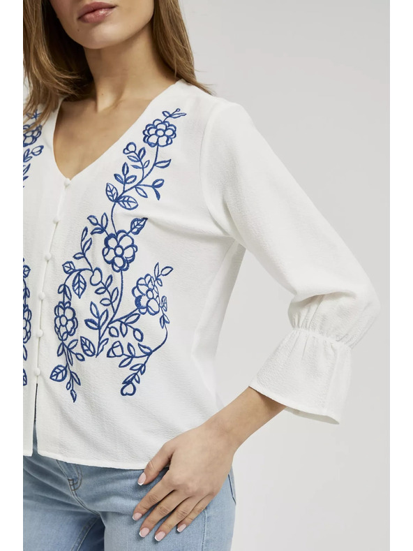 Moodo Bela srajca Moodo z gumbi