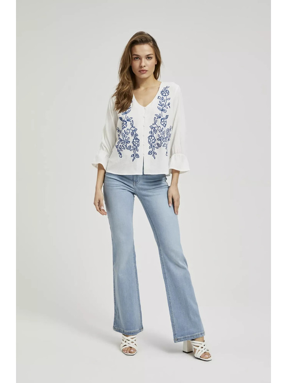 Moodo Bela srajca Moodo z gumbi