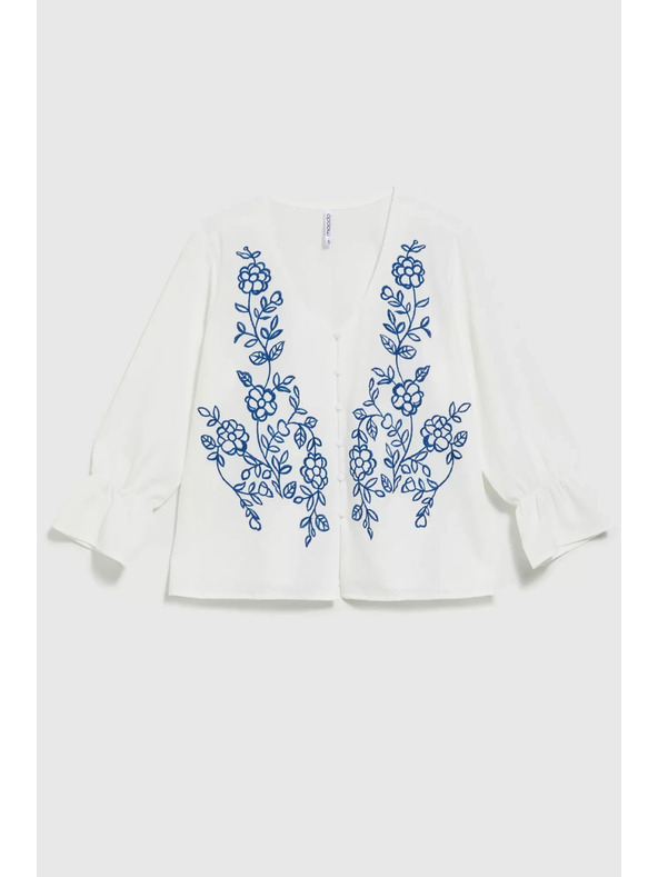 Moodo Bela srajca Moodo z gumbi