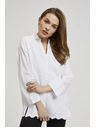 Moodo Bela oversize srajca z V-izrezom Moodo