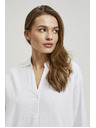 Moodo Bela oversize srajca z V-izrezom Moodo