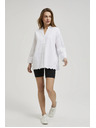 Moodo Bela oversize srajca z V-izrezom Moodo