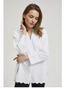 Moodo Bela oversize srajca z V-izrezom Moodo