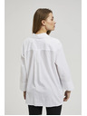 Moodo Bela oversize srajca z V-izrezom Moodo