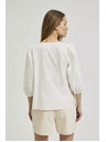 Moodo Bela bluza s 3/4 rokavi Moodo