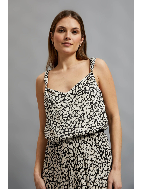 Moodo Vzorčasta srajca na naramnice, bež Moodo