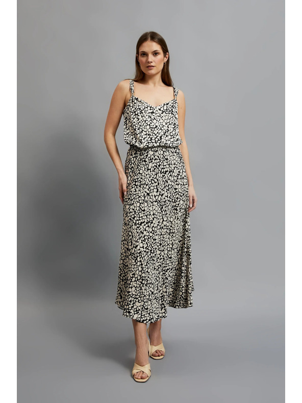 Moodo Vzorčasta srajca na naramnice, bež Moodo