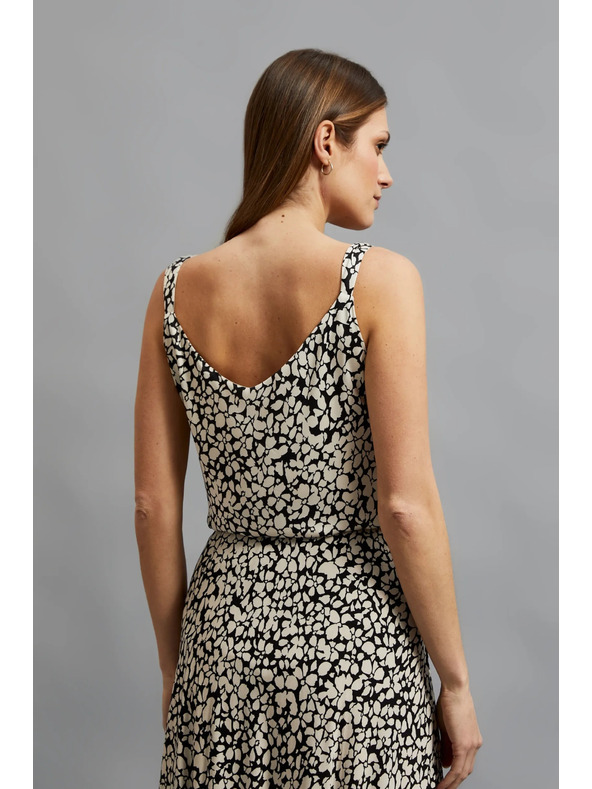 Moodo Vzorčasta srajca na naramnice, bež Moodo