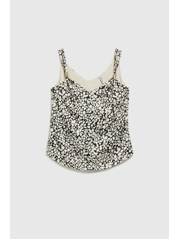 Moodo Vzorčasta srajca na naramnice, bež Moodo