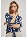 Moodo Modra cvetlična srajca z vezavo Moodo