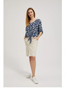 Moodo Modra cvetlična srajca z vezavo Moodo