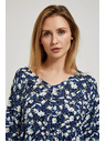Moodo Modra cvetlična srajca z vezavo Moodo