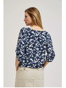 Moodo Modra cvetlična srajca z vezavo Moodo