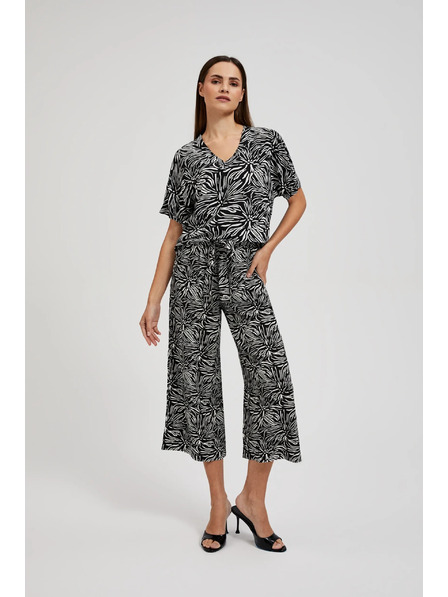 Moodo Viskozna srajca z vzorcem, črna Moodo