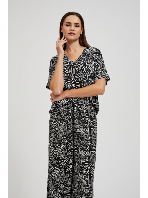 Moodo Viskozna srajca z vzorcem, črna Moodo