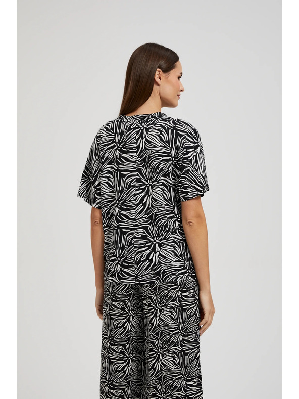 Moodo Viskozna srajca z vzorcem, črna Moodo