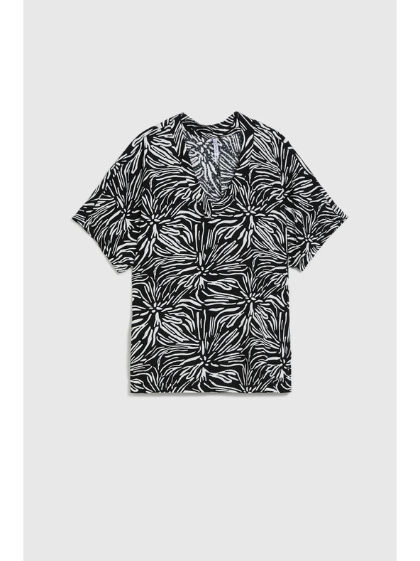 Moodo Viskozna srajca z vzorcem, črna Moodo