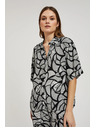 Moodo Viskozna srajca črno-bela Moodo