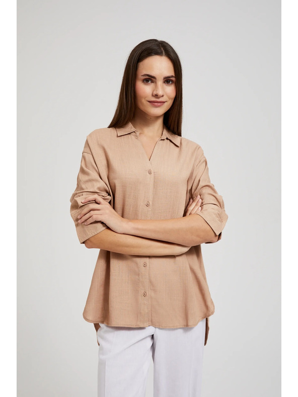 Moodo Lanena srajca bež Moodo