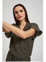 Moodo Srajca z V-izrezom in kratkimi rokavi, olivno zelena Moodo