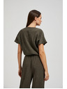 Moodo Srajca z V-izrezom in kratkimi rokavi, olivno zelena Moodo
