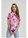 Moodo Rožnata srajca s cvetličnim vzorcem Moodo