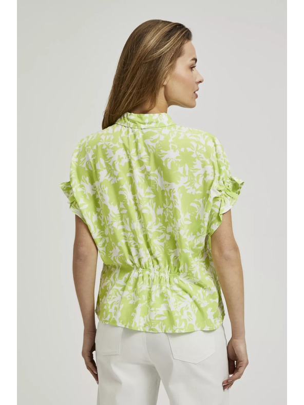 Moodo Zelena srajca z nagubani rokavi Moodo