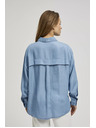 Moodo Modra liocellna srajca z ovratnikom na gumbe Moodo