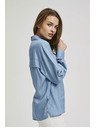Moodo Modra liocellna srajca z ovratnikom na gumbe Moodo