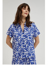 Moodo Modra srajca z ovratnikom in rastlinskim vzorcem Moodo