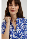 Moodo Modra srajca z ovratnikom in rastlinskim vzorcem Moodo