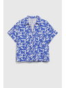 Moodo Modra srajca z ovratnikom in rastlinskim vzorcem Moodo