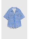 Moodo Modra prižasta srajca z gumbi in žepi Moodo