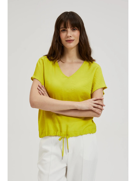 Moodo Srajca z V-izrezom in vezavo v pasu, limeta zelena Moodo