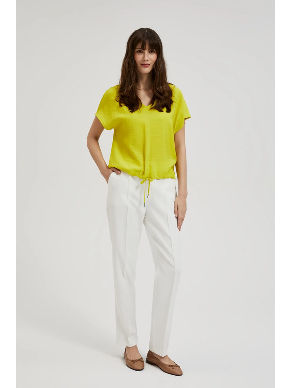 Moodo Srajca z V-izrezom in vezavo v pasu, limeta zelena Moodo