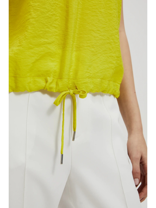 Moodo Srajca z V-izrezom in vezavo v pasu, limeta zelena Moodo